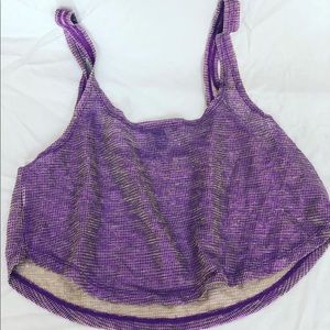 Mardi Gras purple and Gold Crop Tank